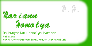 mariann homolya business card